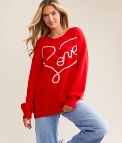 and the why Love Long Sweater Red Sale