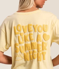 Modish Rebel Love You Like A Summer Night T-Shirt Yellow Outlet