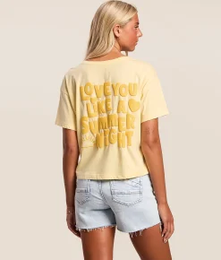 Modish Rebel Love You Like A Summer Night T-Shirt Yellow Outlet