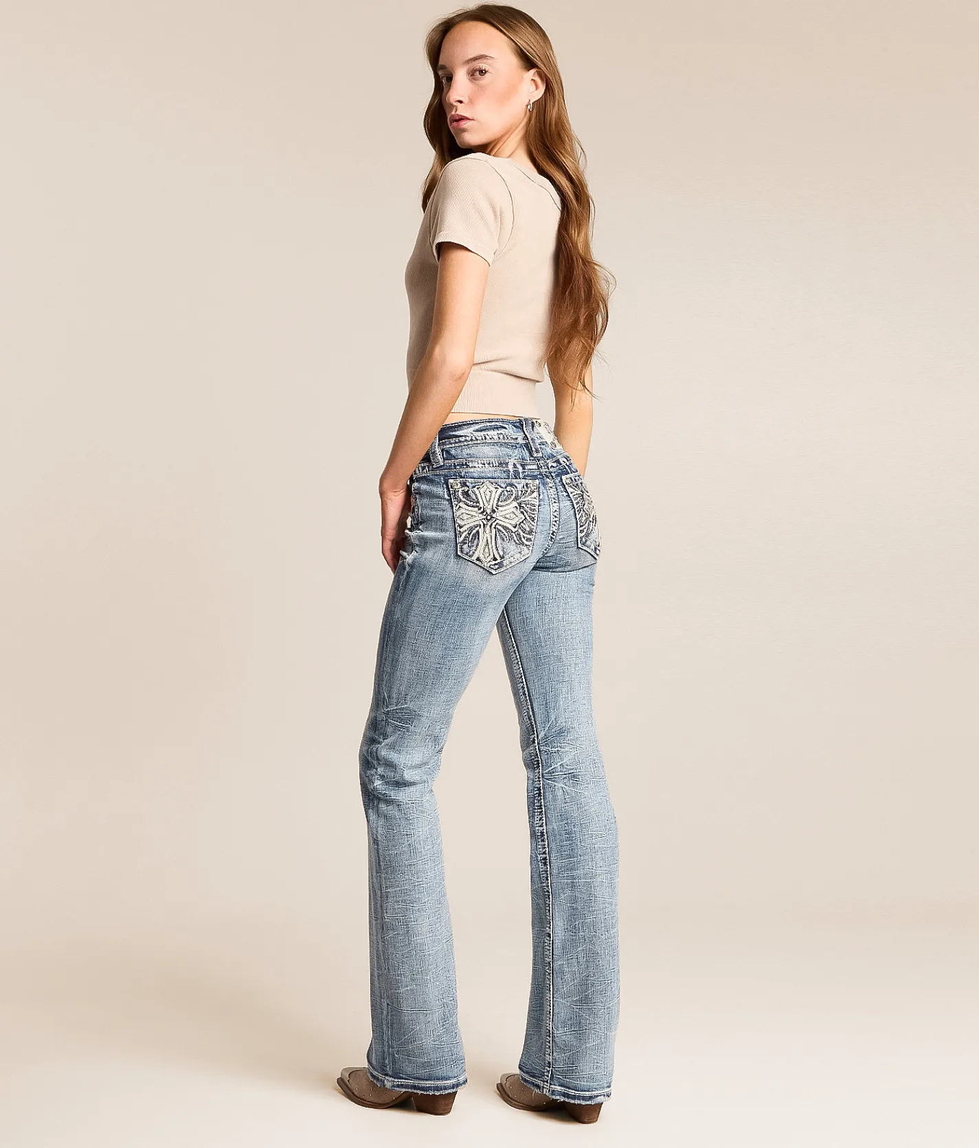 Miss Me Low Rise Boot Stretch Jean L268B Clearance
