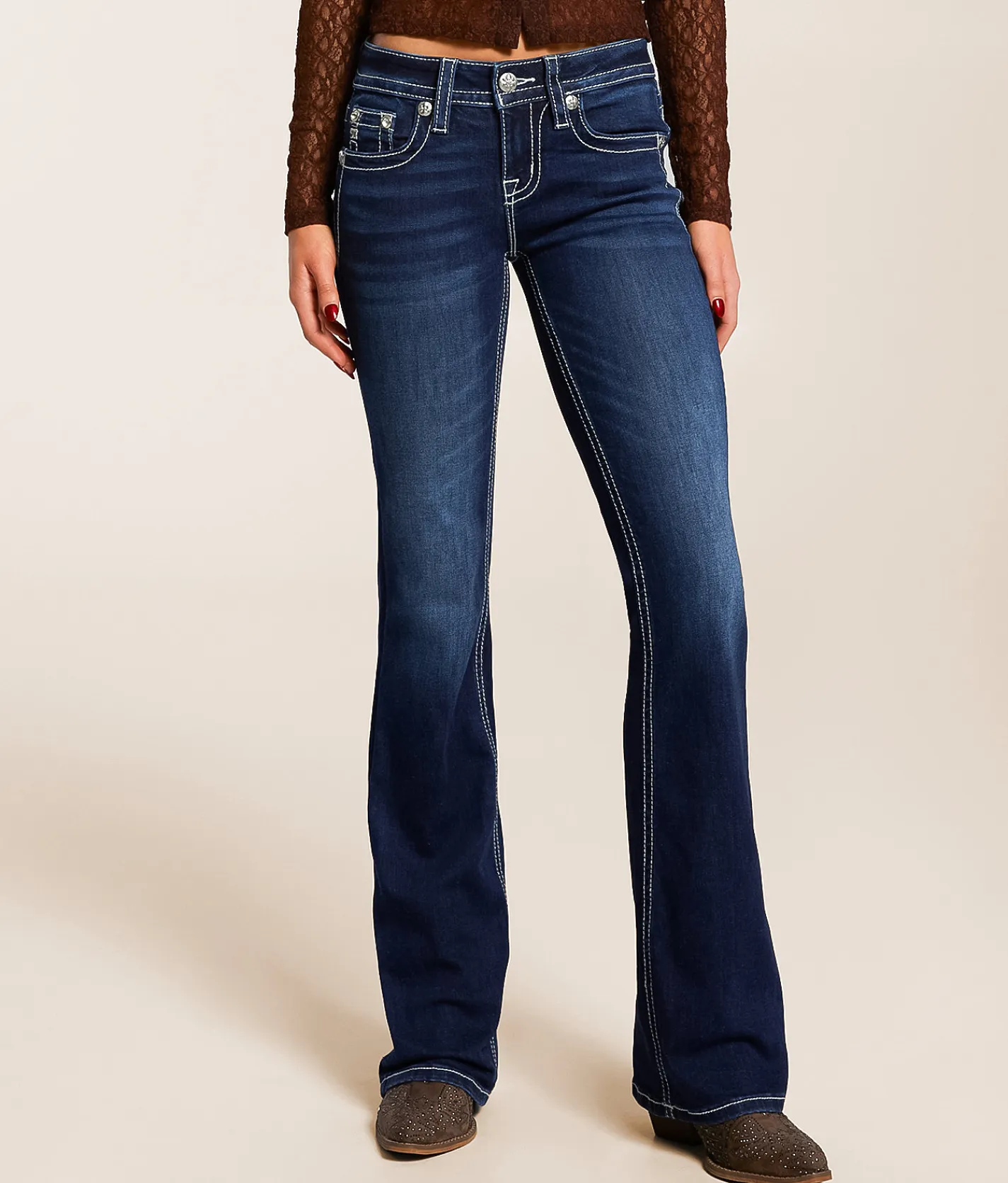 Jeans|Bottoms | Miss Me Low Rise Boot Stretch Jean D1012