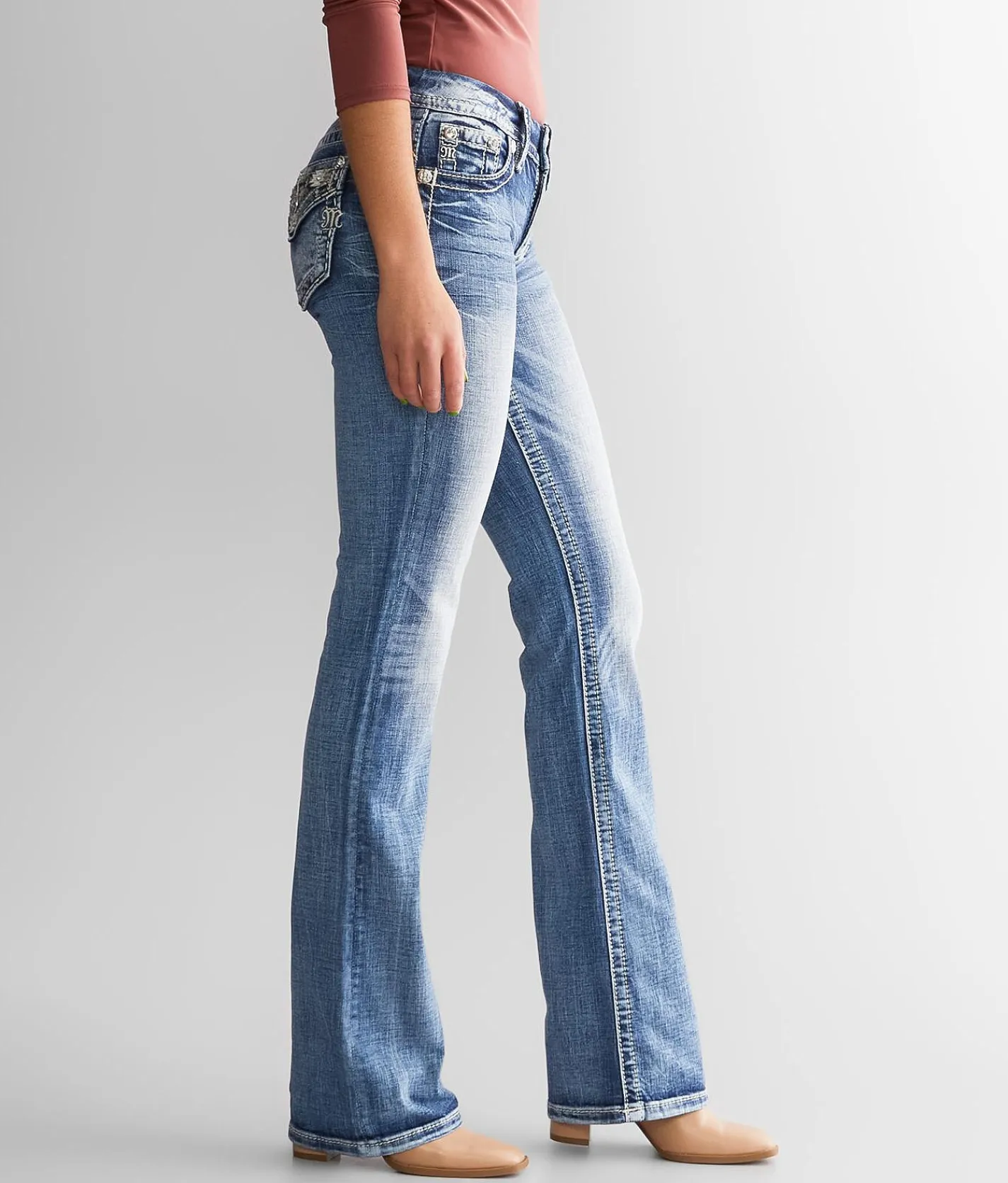Miss Me Low Rise Boot Stretch Jean M383 Discount