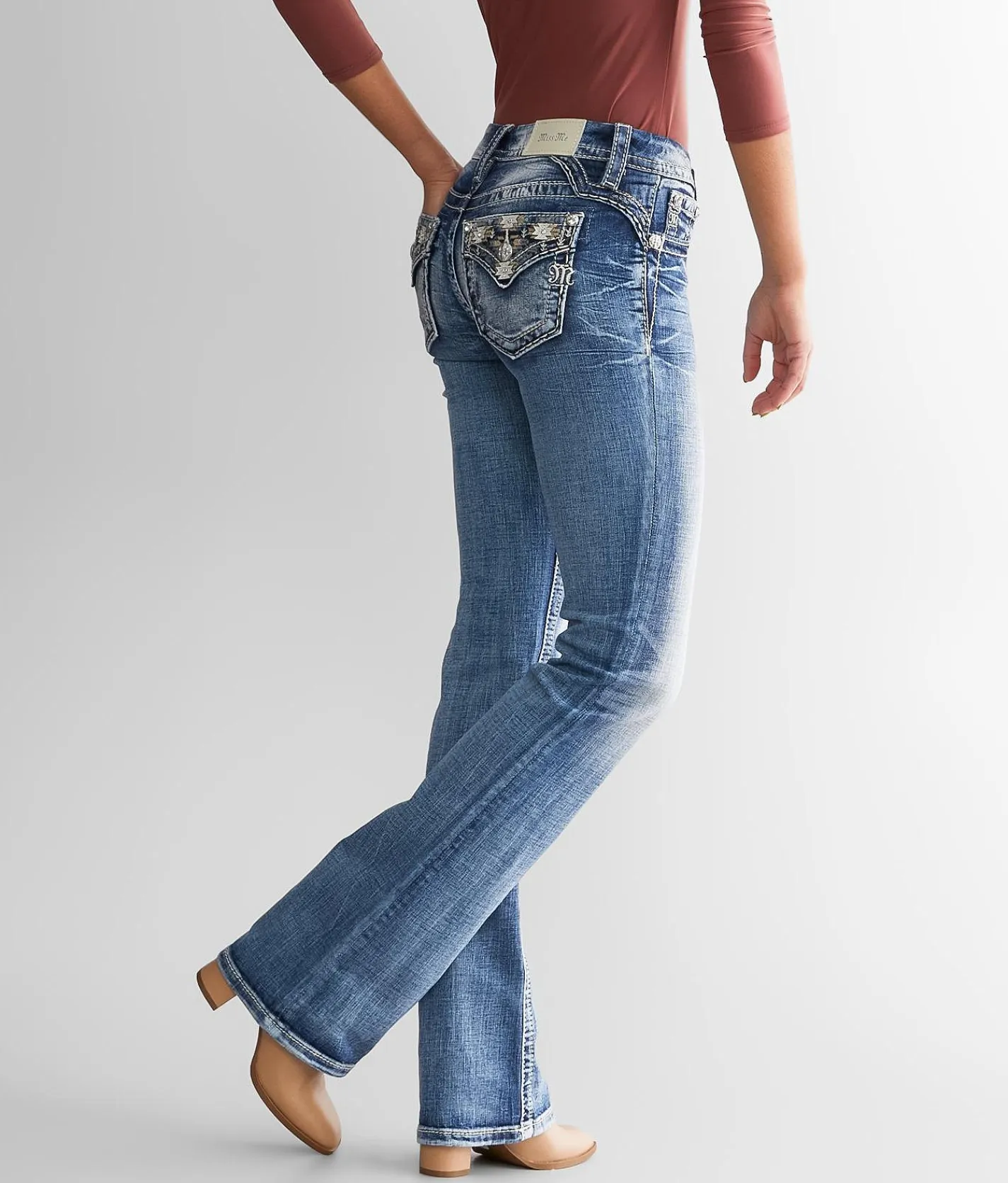 Miss Me Low Rise Boot Stretch Jean M383 Discount