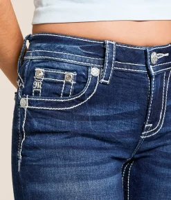 Bottoms | Miss Me Low Rise Flare Stretch Jean D1163