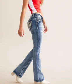 Miss Me Low Rise Tailored Boot Stretch Jean M819C New