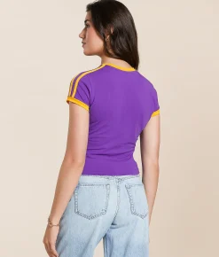 HYPE AND VICE LSU Tigers Baby Cropped T-Shirt Purple New