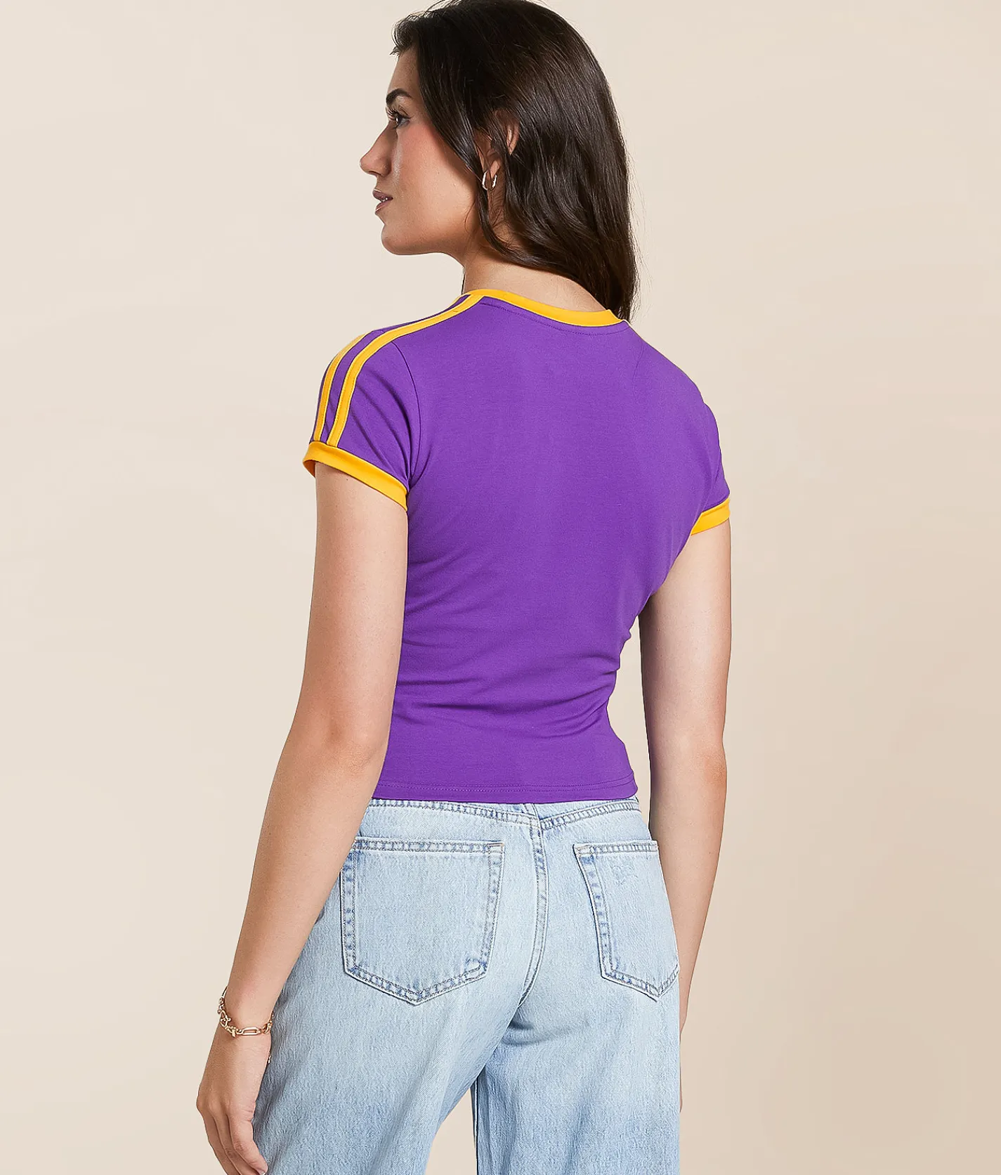 HYPE AND VICE LSU Tigers Baby Cropped T-Shirt Purple New