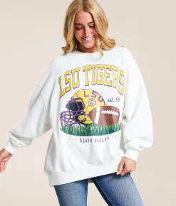 Gameday SOCIAL® LSU Tigers Oversized Pullover White New