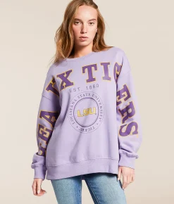 Gameday SOCIAL® LSU Tigers Oversized Pullover Lavender Hot