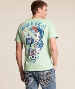 Tops|Graphic T-Shirts | Sullen Luck On The Line T-Shirt Neptune