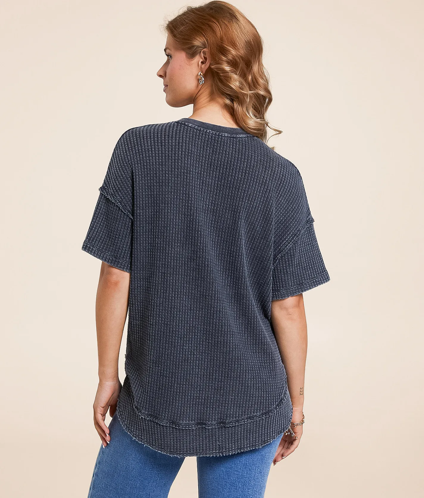 Tops | White Crow Lucy Waffle Henley Washed Black