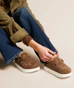 Shoes | Very G Lulu Laser Cut Platform Clog Tan