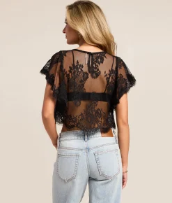 Free People Lunar Ash Lace Top Sunset Outlet