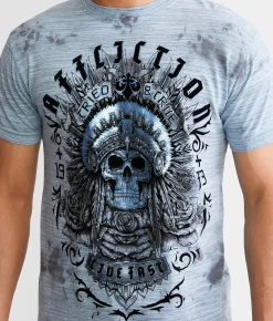 Graphic T-Shirts | Affliction Lunar Dust T-Shirt Slate Bl Dk Slate Bl Crys