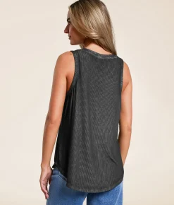 White Crow Luna Tank Top Washed Black Hot