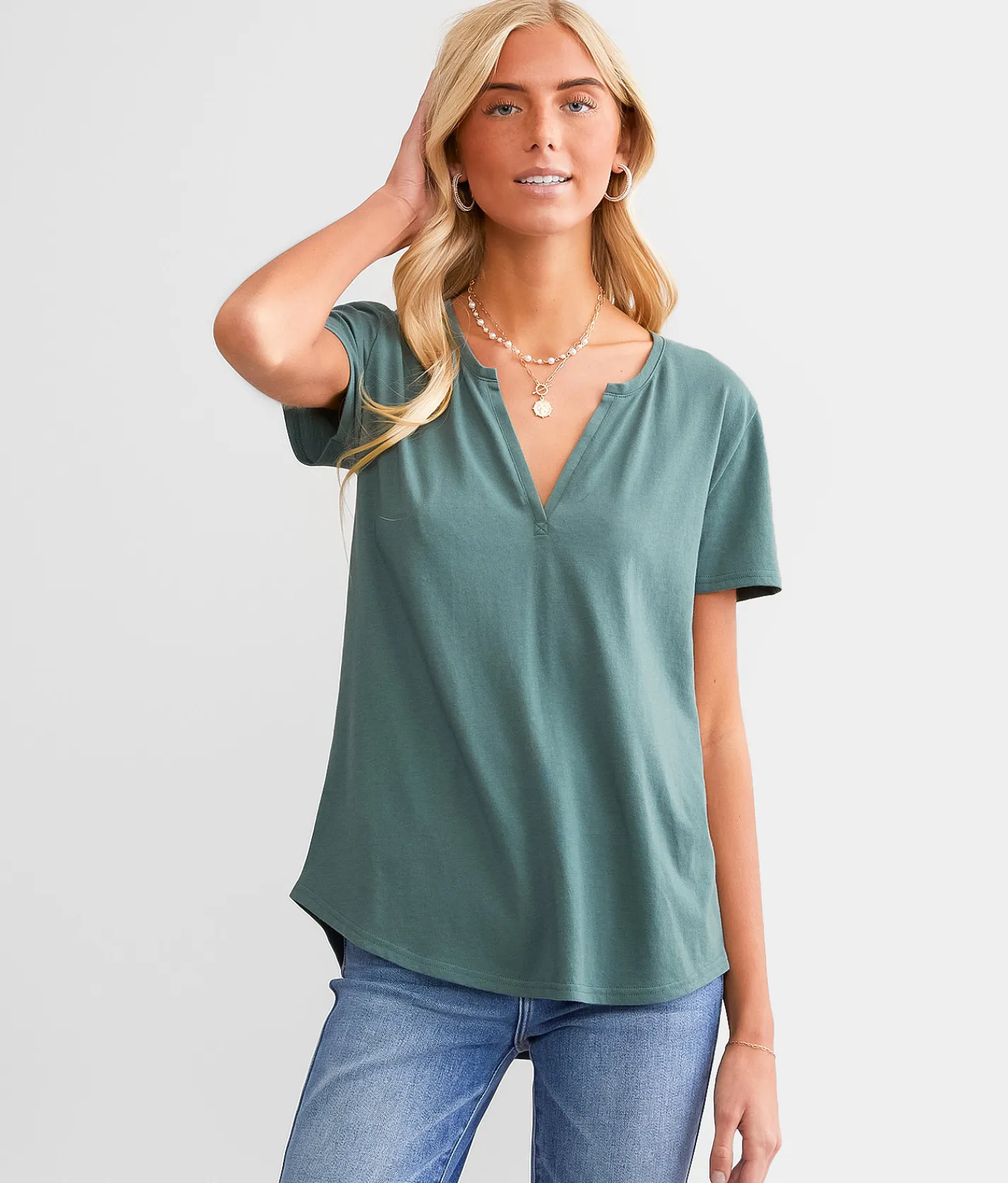 White Crow Lynda Easy T-Shirt Silver Pine Discount