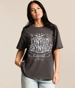 Tops | Cactus & Pearl Lynyrd Skynyrd Oversized Band T-Shirt Washed Black