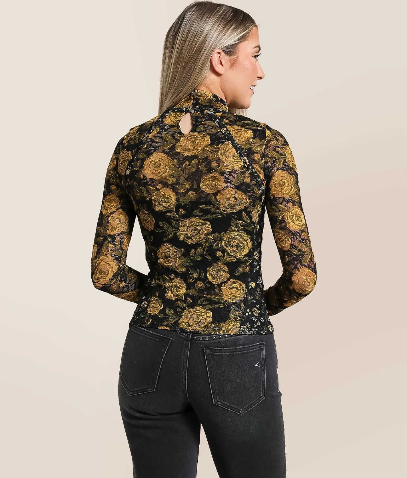 Free People Lyric Floral Lace Top Ivory Combo Sale