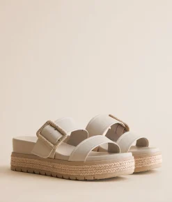 Mia Mabele Rafia Sandal Ecru Clearance