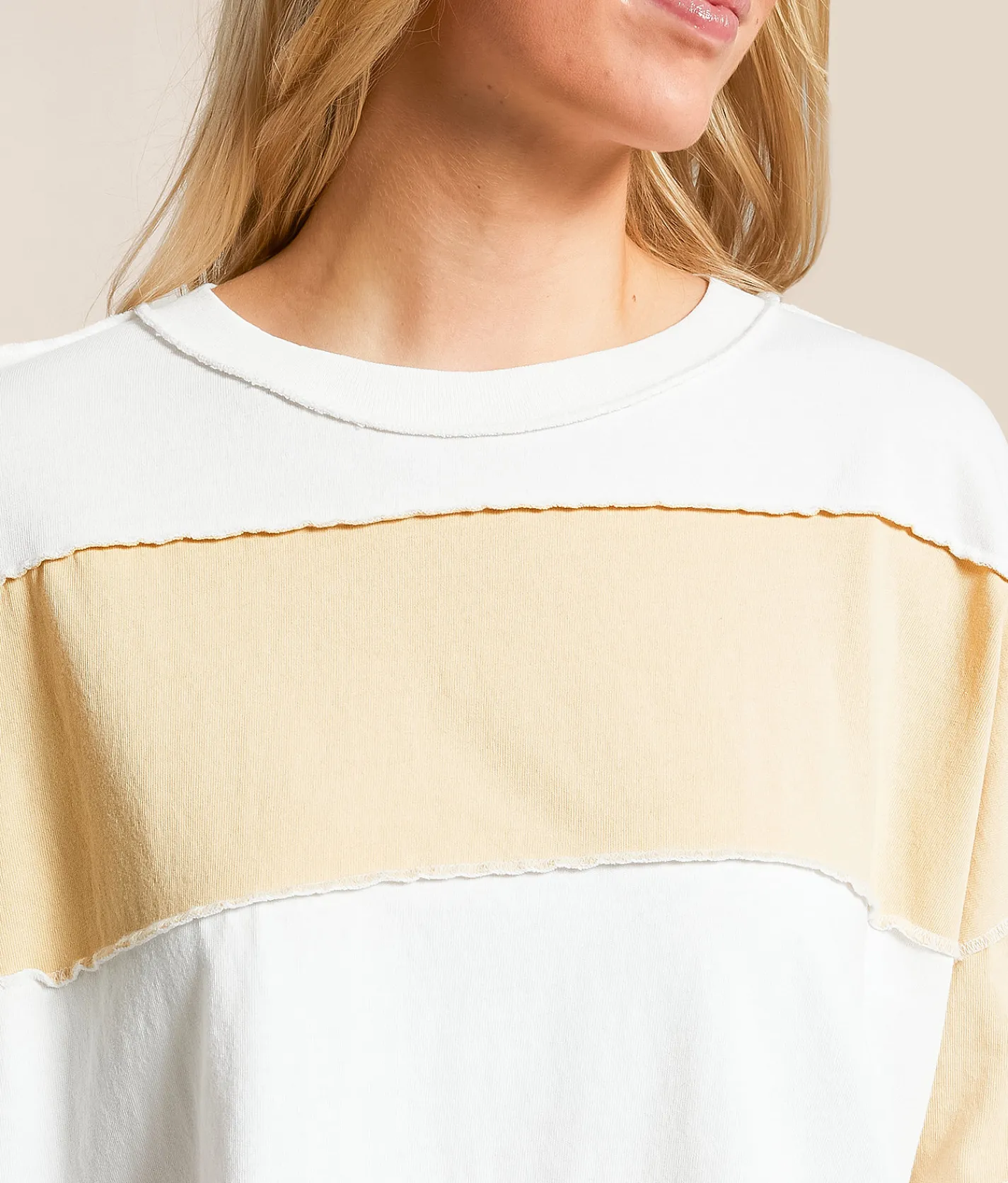 Tops | Free People Maddie Oversized T-Shirt Ivory Combo