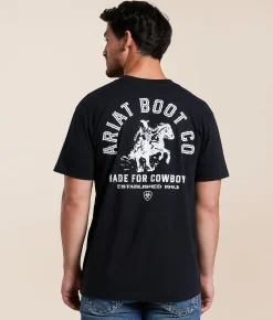 Tops|Graphic T-Shirts | Ariat Made For Cowboys T-Shirt Silver Birch