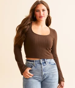 Tops | Z Supply Madeline Ribbed Top Dark Chocolate