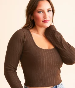Tops | Z Supply Madeline Ribbed Top Dark Chocolate