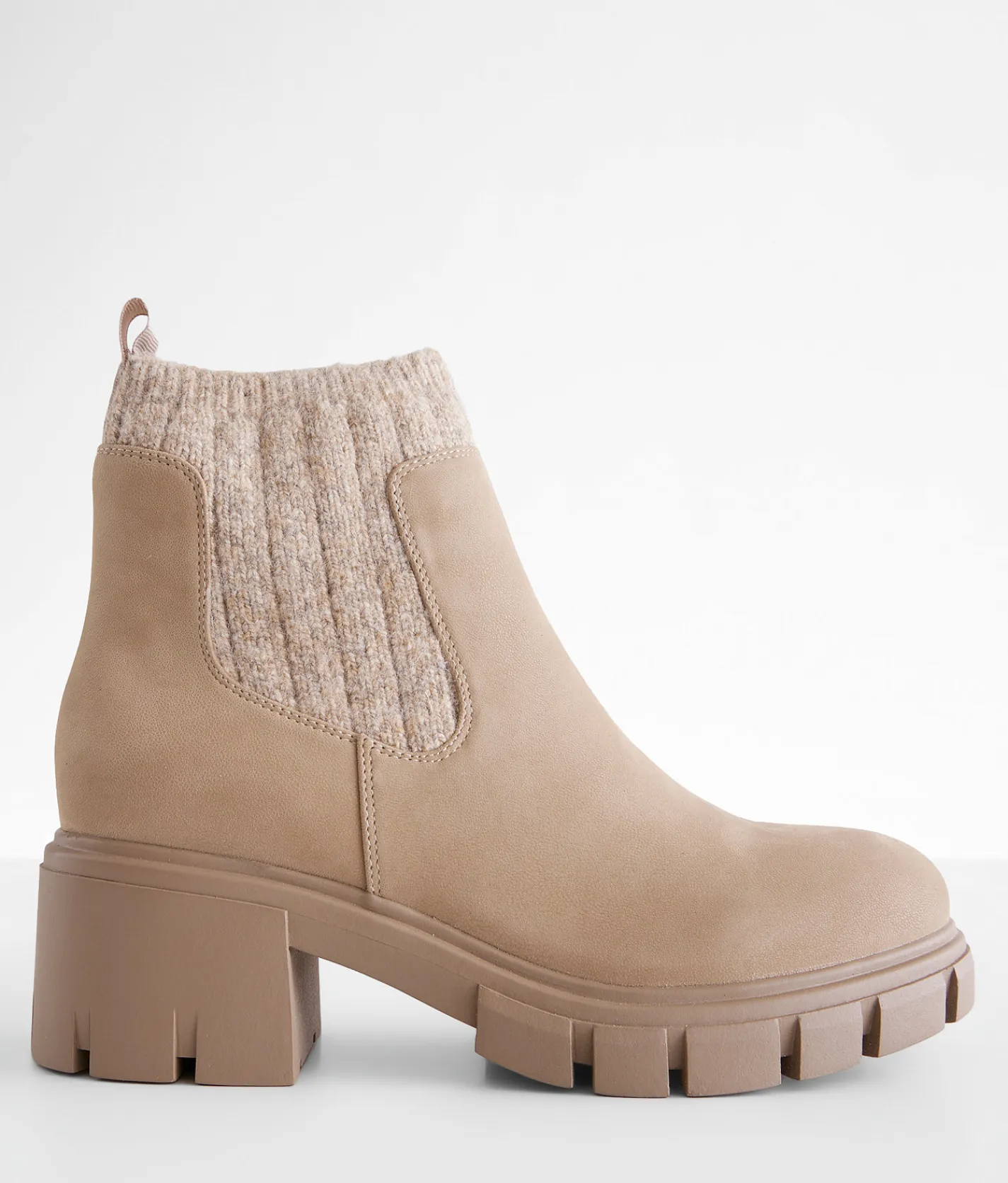 Mia Madisyn Lug Ankle Boot Stone Best