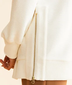 Varley Mae Boyfriend Oversized Sweat Pullover Egret Discount