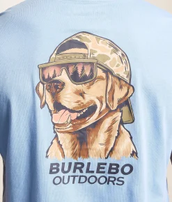 BURLEBO Mallard Camo Dog T-Shirt Heather Periwinkle Best