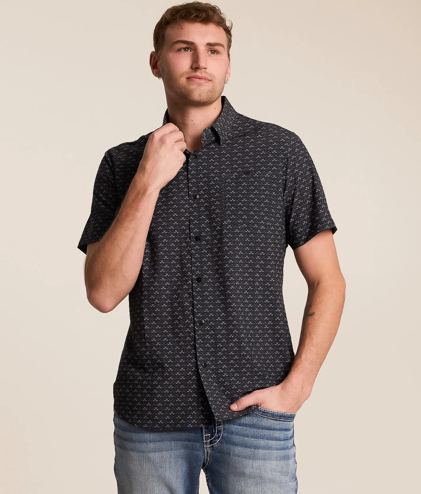 Tops | 7Diamonds Marcelo Performance Stretch Shirt Black