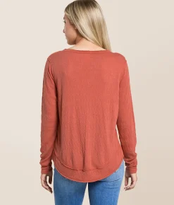 White Crow Margot Textured Top Timber Rose Hot
