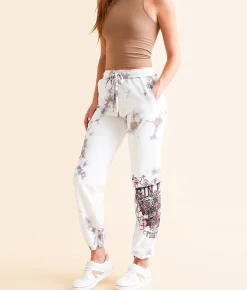 Sinful Maritza Jogger Sweatpant White Grey Crystal Wash Discount