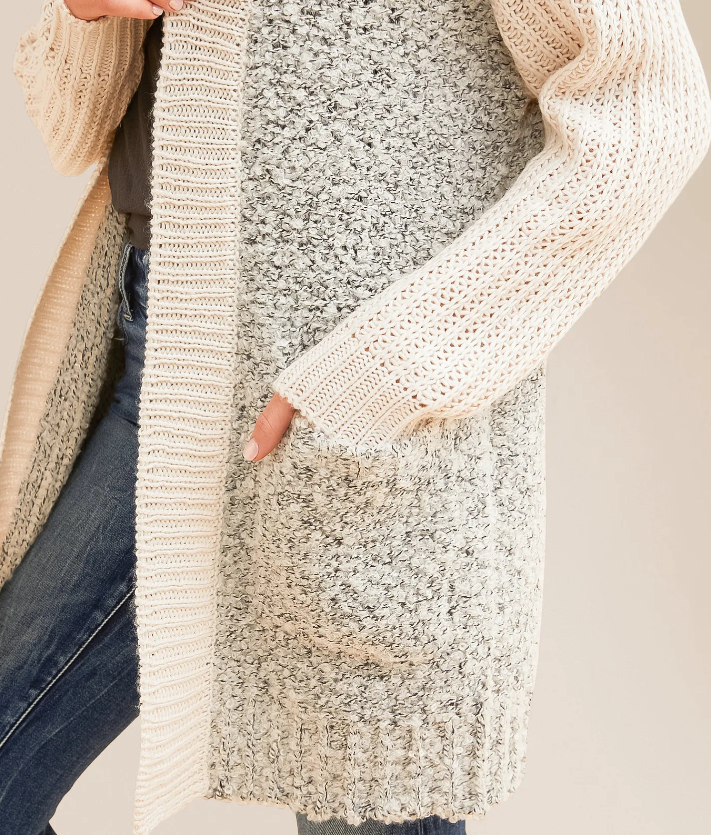 BKE Marled Cardigan Sweater Oatmeal Best