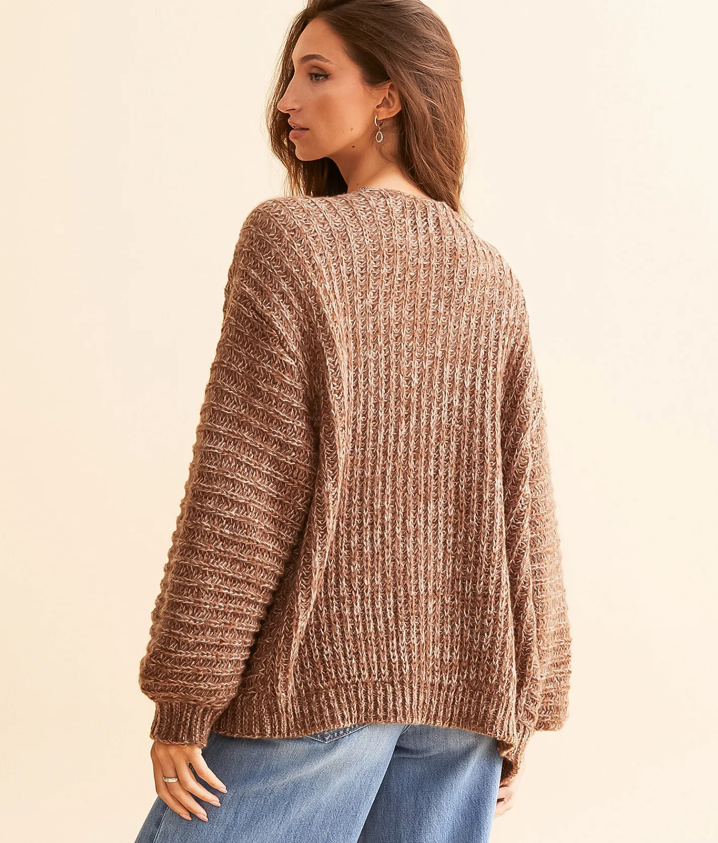 Tops | Daytrip Marled Cardigan Sweater Brown