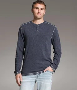 Tops | BKE Marled Henley Navy