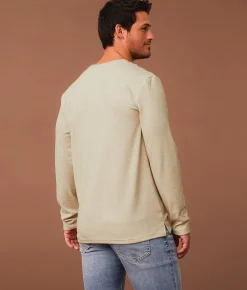 Tops | Outpost Makers Marled Henley Silver Lining Artic Wolf