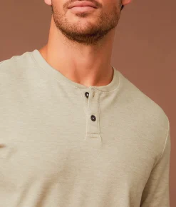 Tops | Outpost Makers Marled Henley Silver Lining Artic Wolf