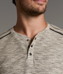 Tops | BKE Marled Henley Rubber Black