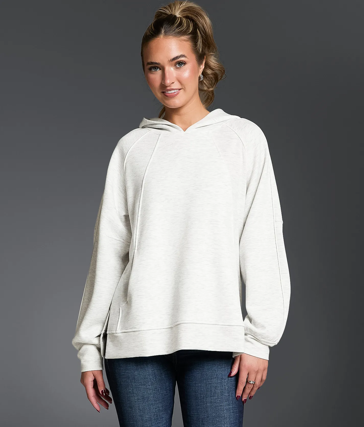 Buckle Black Marled Hoodie Heather Grey Discount
