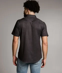 Tops | Maven Co-op Marled Performance Knit Shirt Black Grey