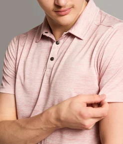 BKE Marled Performance Polo Rose