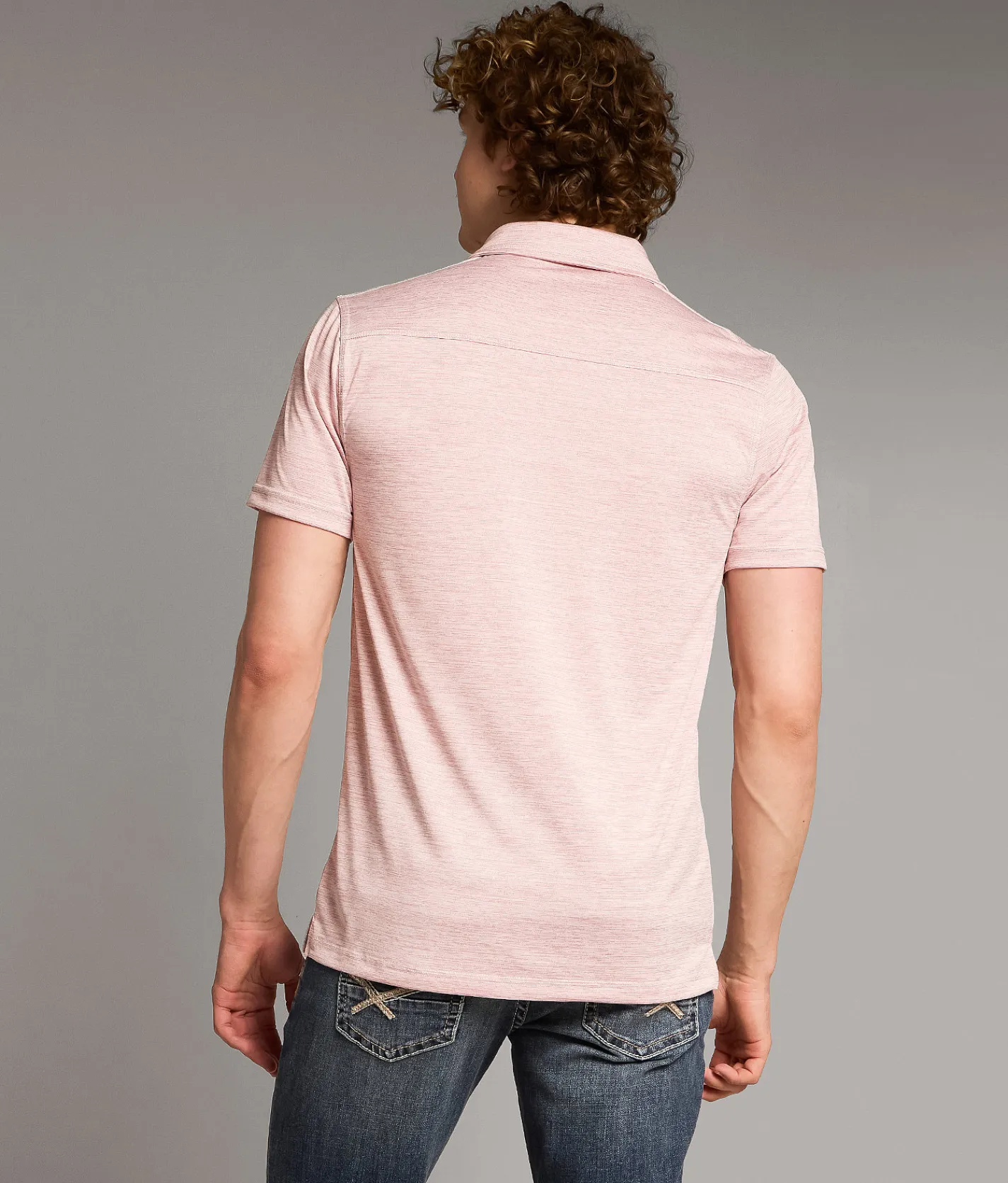 BKE Marled Performance Polo Rose