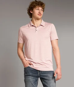BKE Marled Performance Polo Rose