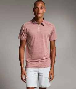 Tops | BKE Marled Performance Polo Dark Red