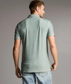 BKE Marled Performance Polo Green Discount