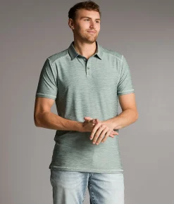 BKE Marled Performance Polo Green Discount