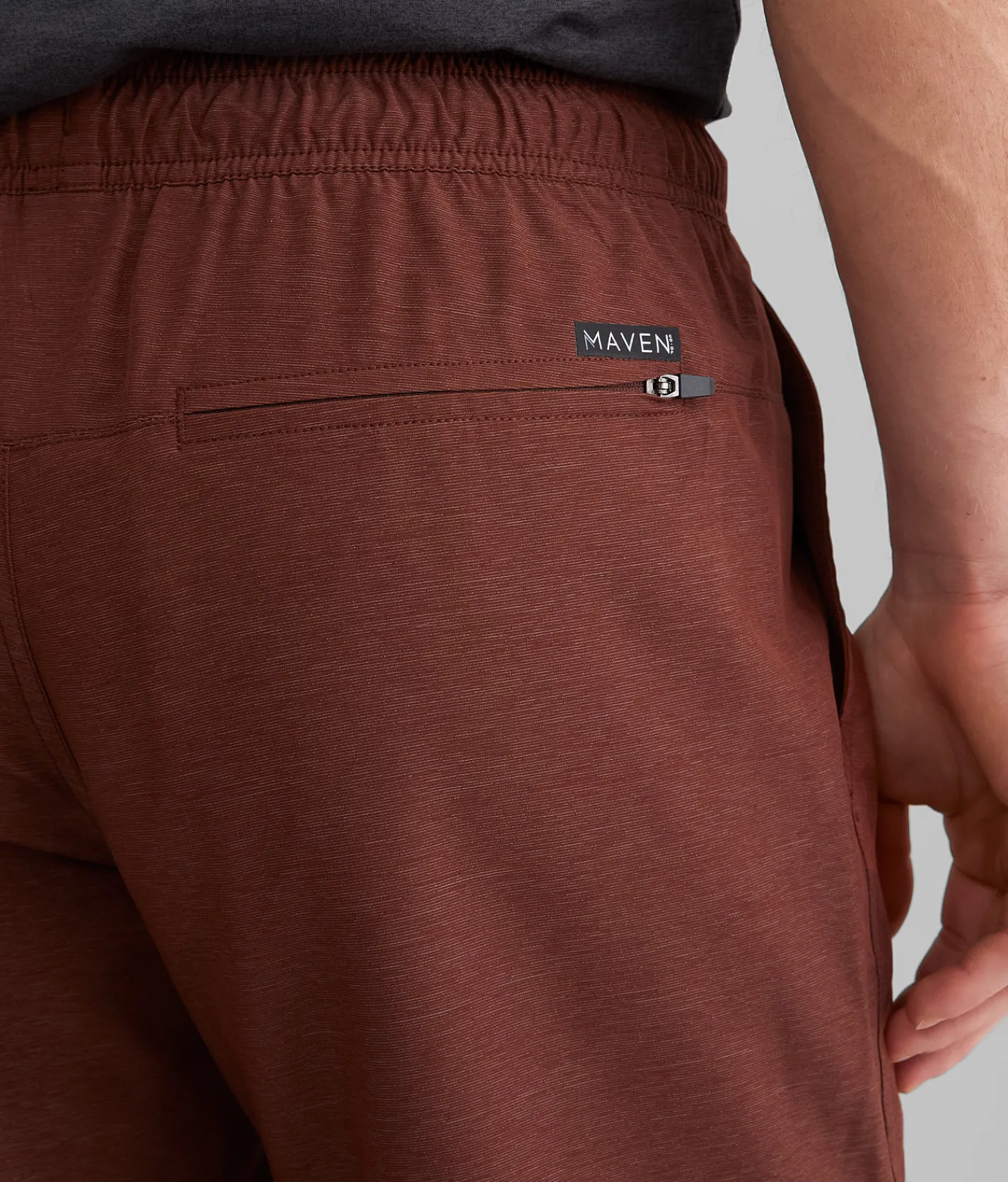 Maven Co-op Marled Performance Stretch Short Maroon Discount