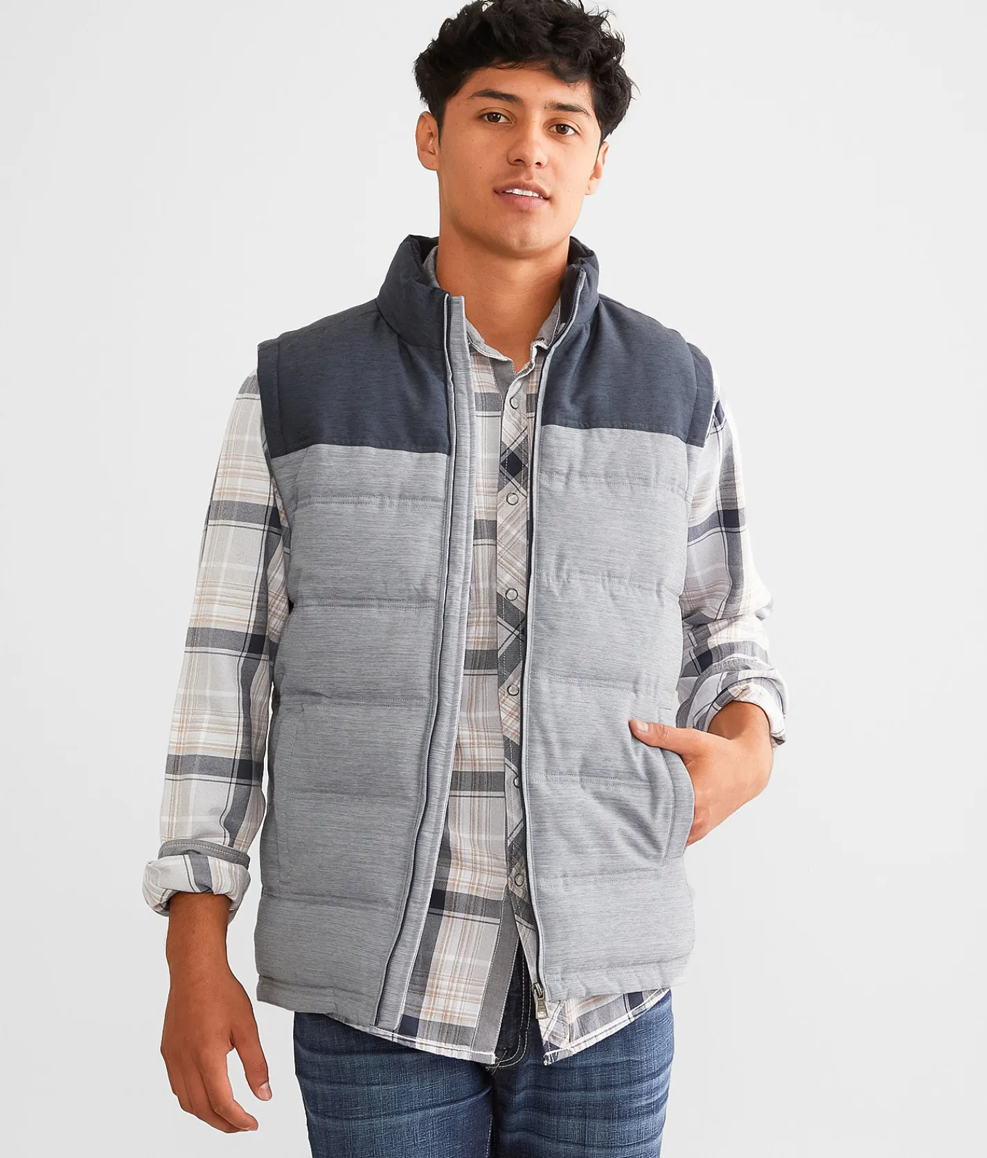Coats & Jackets | BKE Marled Puffer Vest Navy Alloy
