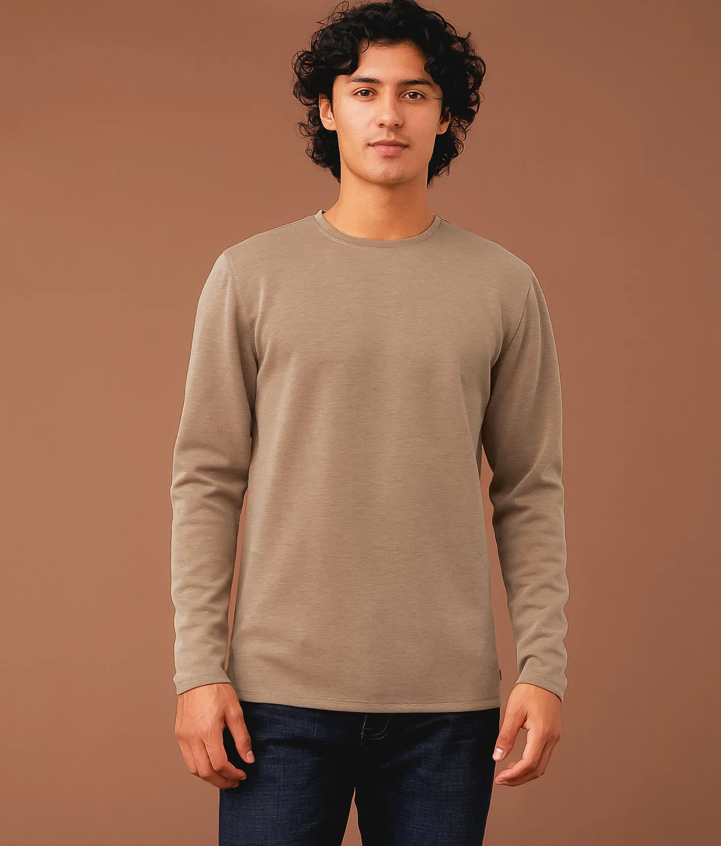 Tops | Outpost Makers Marled Pullover Walnut